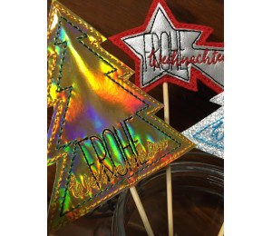 Stickserie ITH - 17 Blumenstecker Xmas